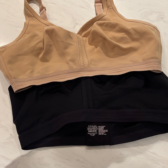 Set of 2 Soma Women's Black and Tan Embraceable Wireless Unlined Bra - Picture 1 of 3